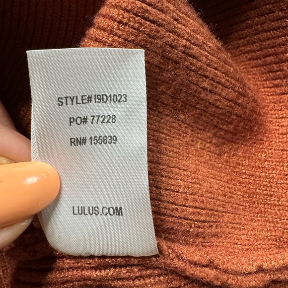 Lulus Modena Rust Brown Knit Dolman Sleeve Bodycon Sweater Dress M - Picture 8 of 8